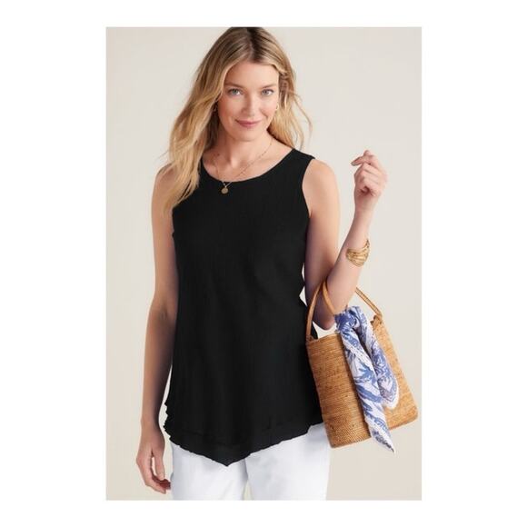 Soft Surroundings Siesta Key Tank Black size Medium - NWT - Picture 1 of 8